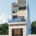 mẫu nhà phố 2 tầng 1 tum 5x20m