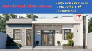 nhà cấp 4 mái bằng hiện đại