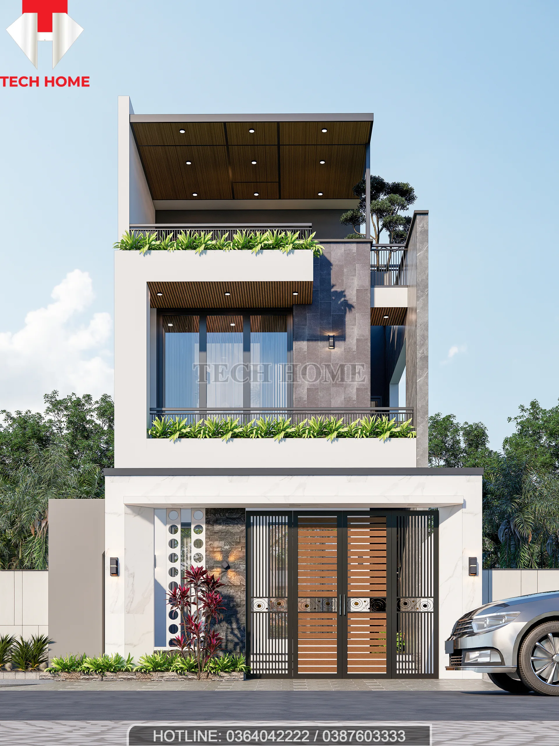 nhà phố 2 tầng 1 tum