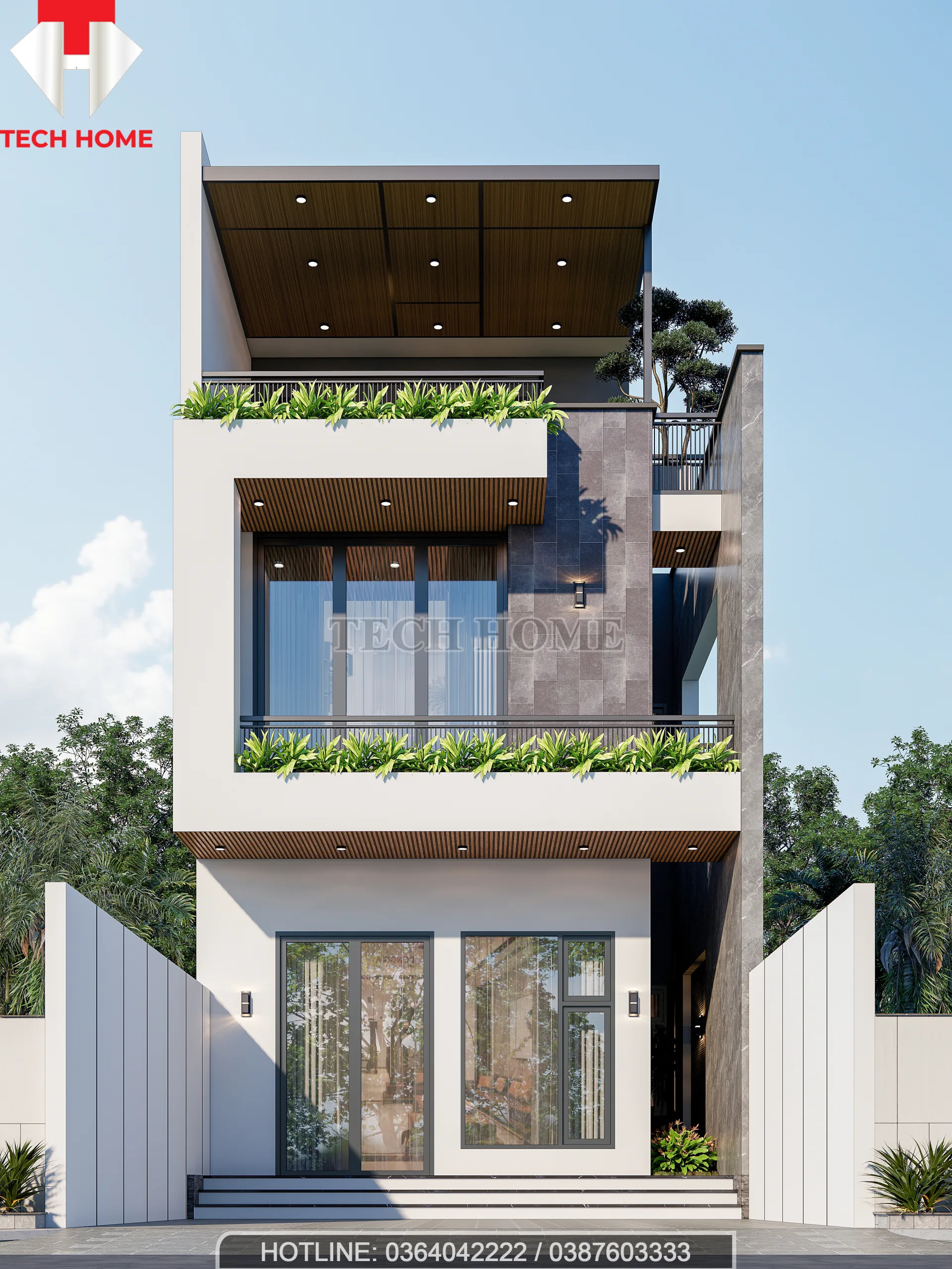 nhà phố 2 tầng 1 tum