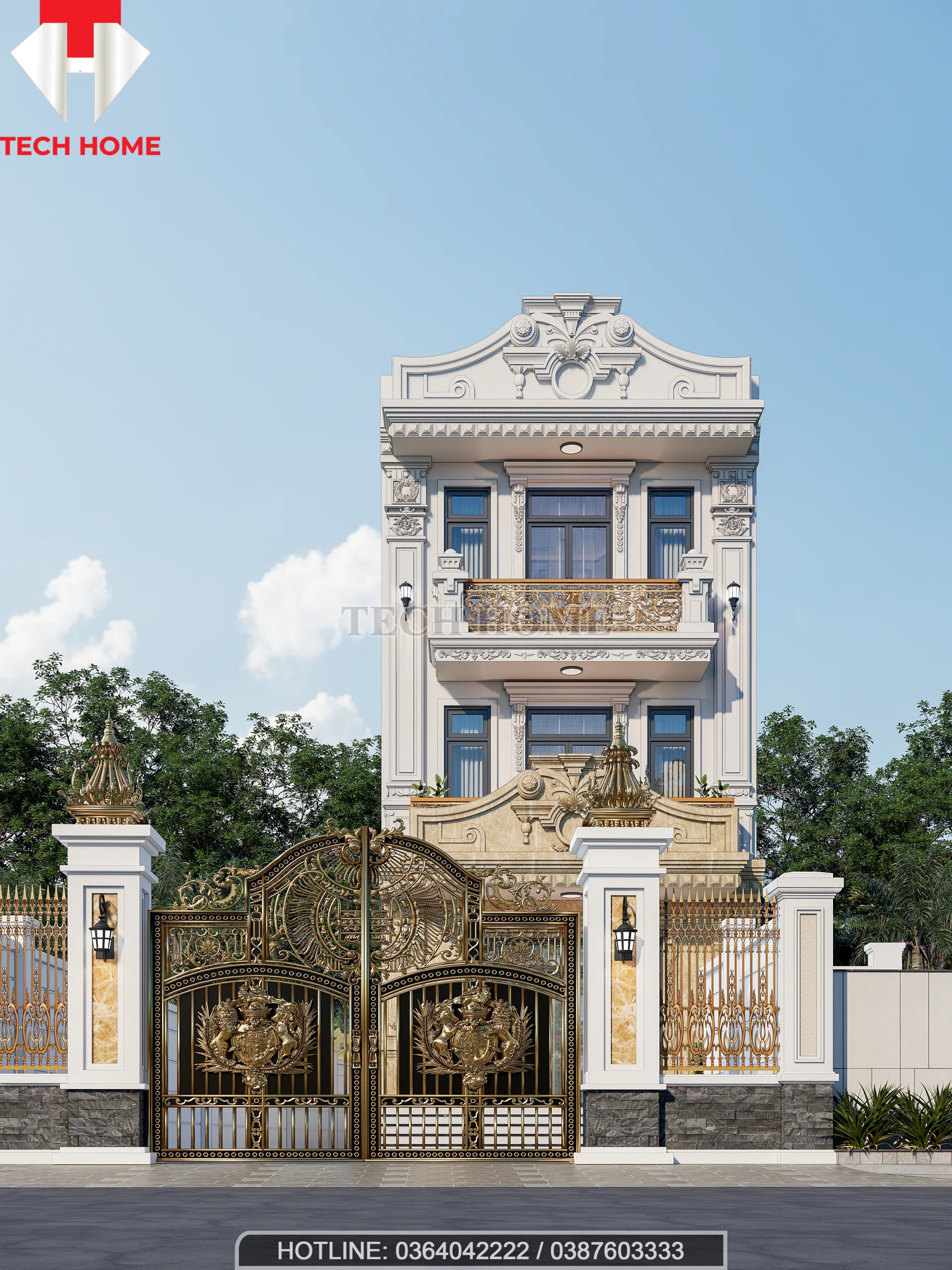 nhà phố tân cổ điển 3 tầng