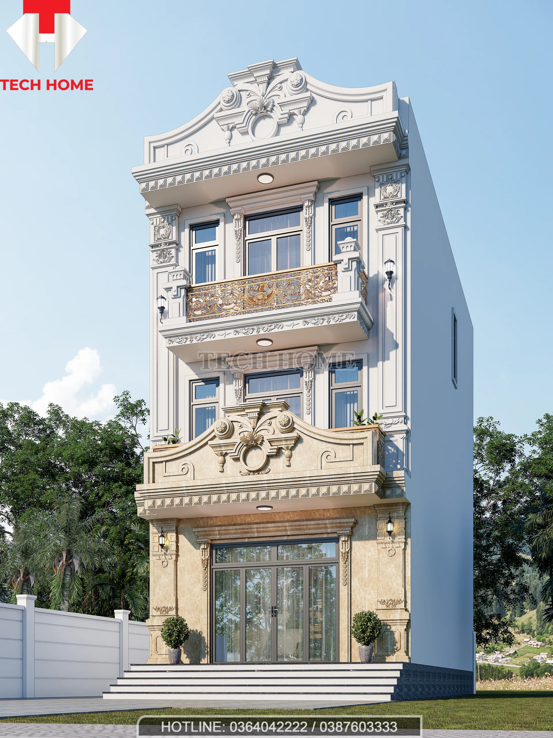 nhà phố tân cổ điển 3 tầng