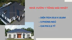 nhà vườn 1 tầng mái nhật