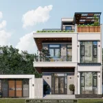 thiết kế nhà 2 tầng 1 tum