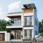 thiết kế nhà 2 tầng 1 tum