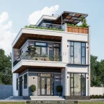 thiết kế nhà 2 tầng 1 tum