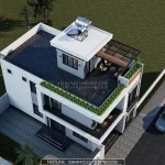 thiết kế nhà 2 tầng 1 tum