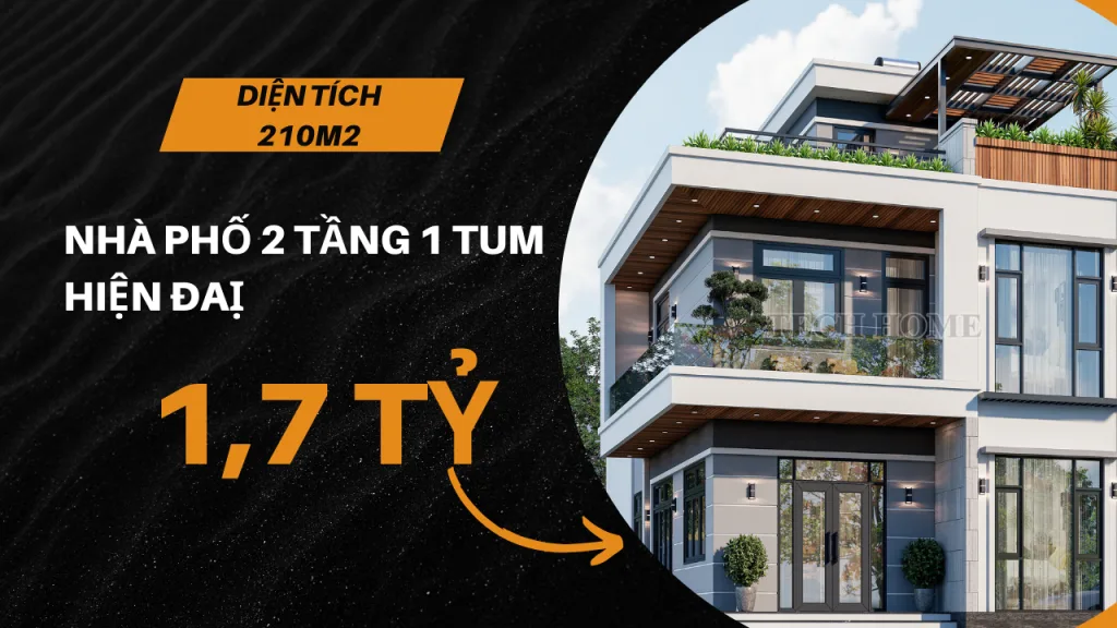 thiết kế nhà 2 tầng 1 tum