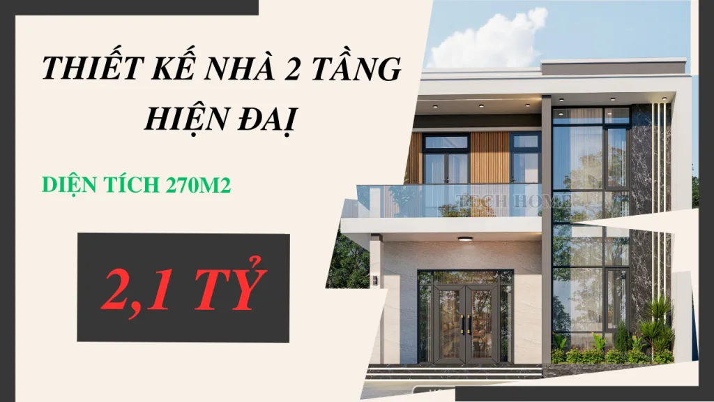 thiết kế nhà 2 tầng hiện đại