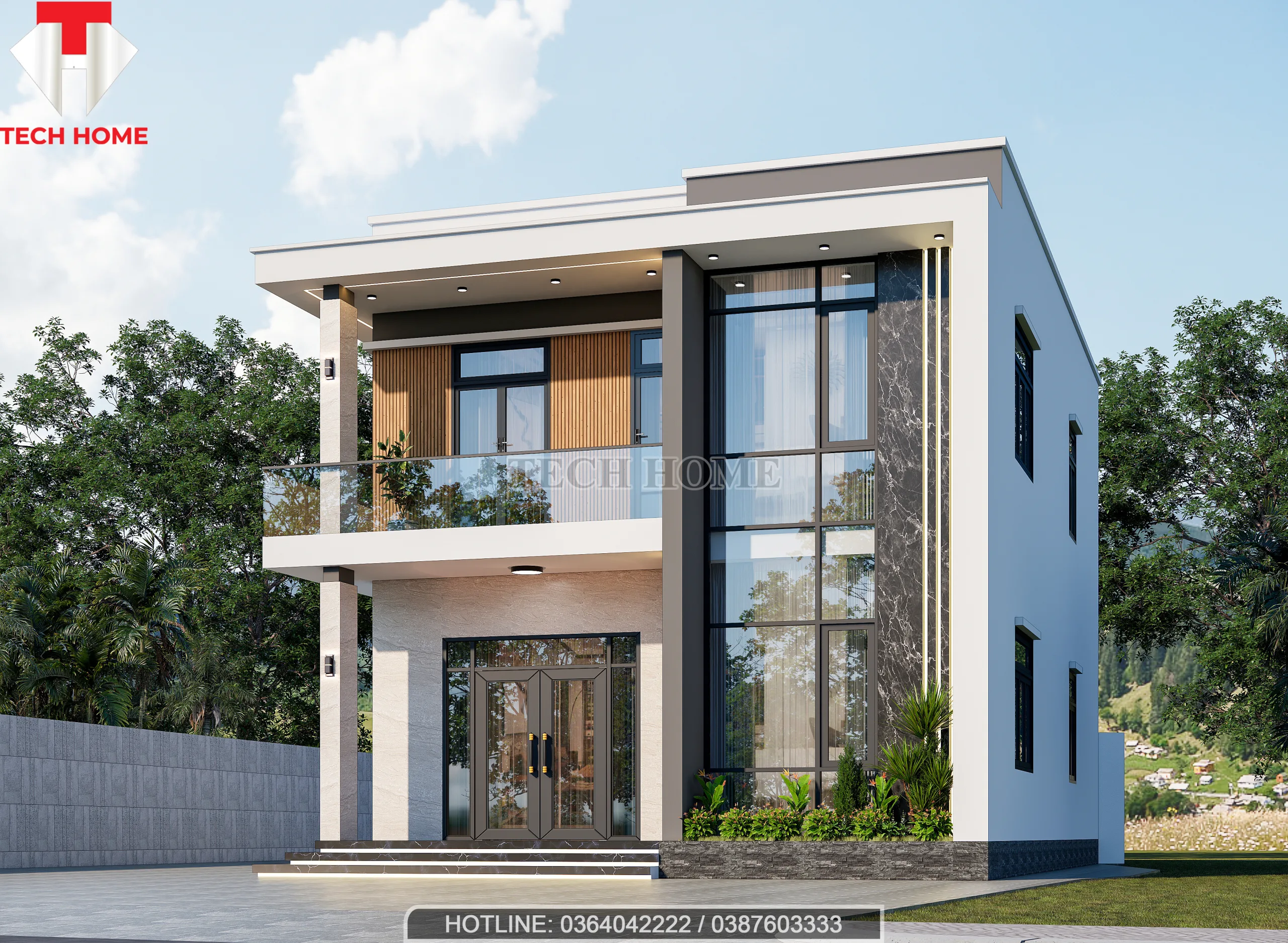 thiết kế nhà 2 tầng hiện đại