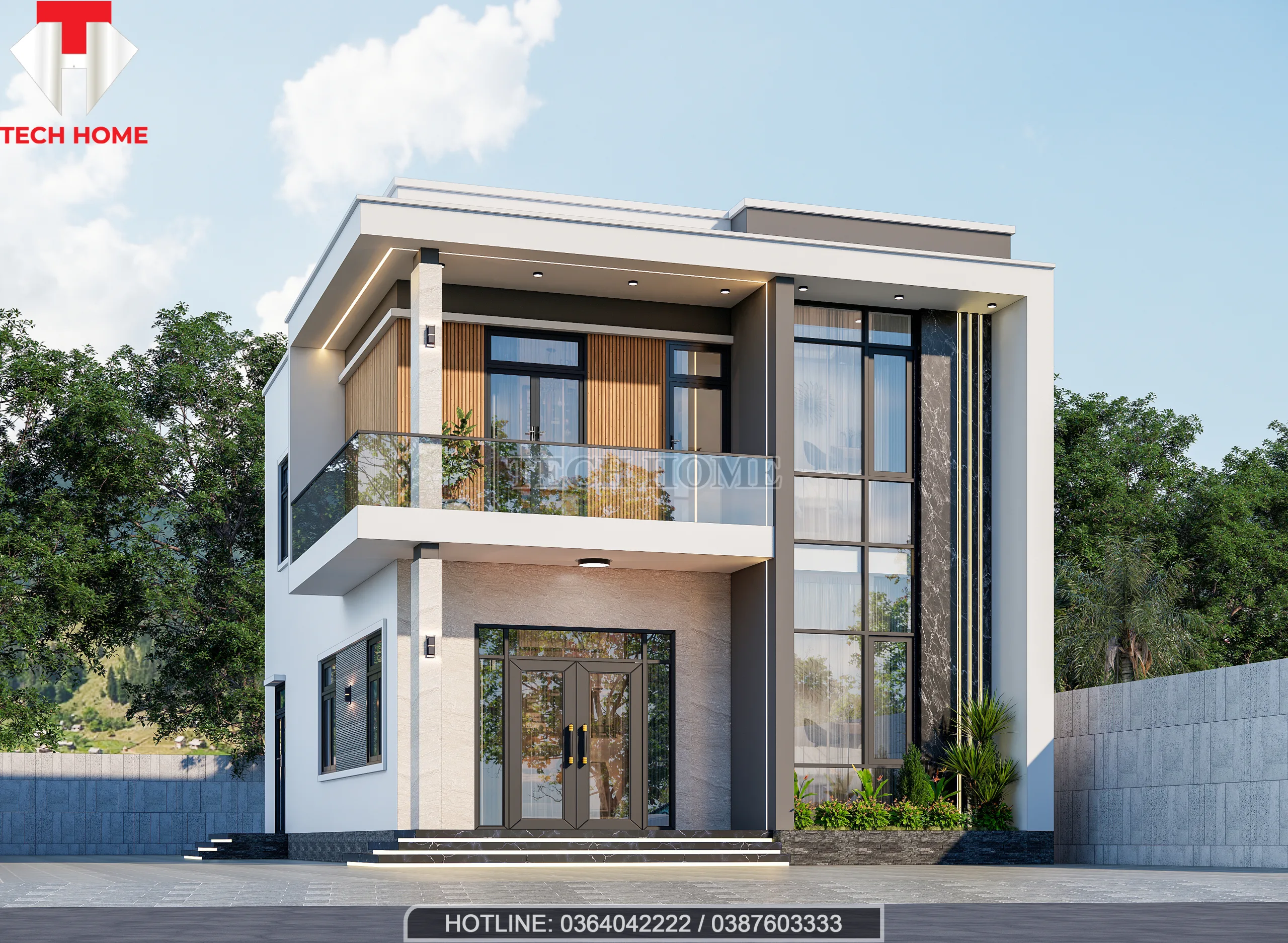 thiết kế nhà 2 tầng hiện đại