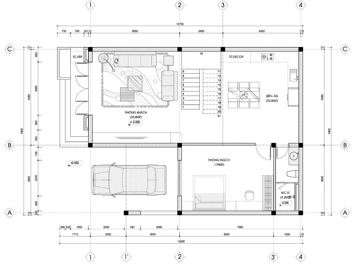 mặt bằng thiết kế nhà 2 tầng mái Nhật