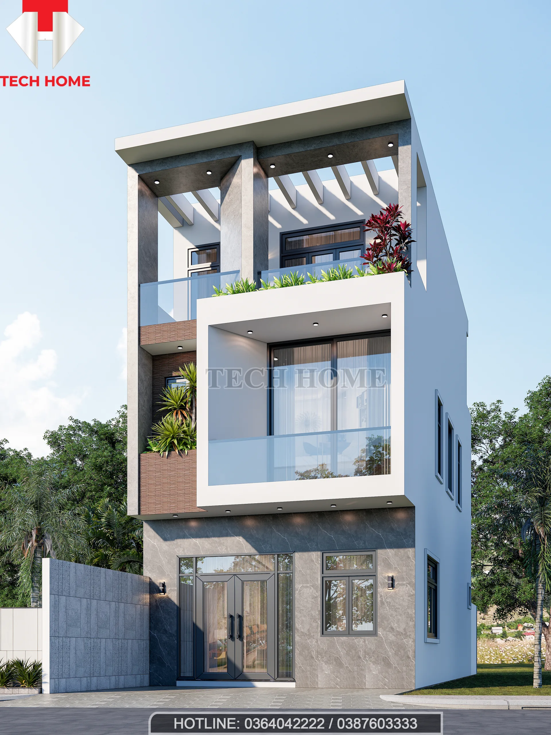 thiết kế nhà phố 3 tầng hiện đại