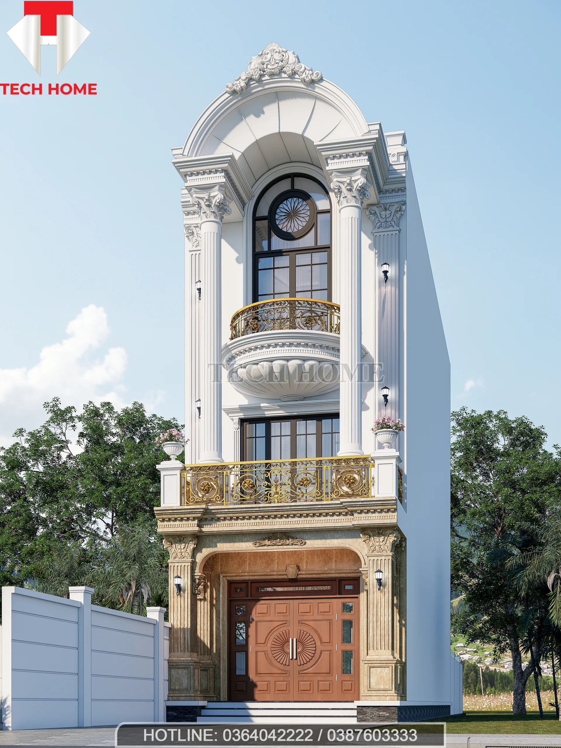 thiết kế nhà phố tân cổ điển