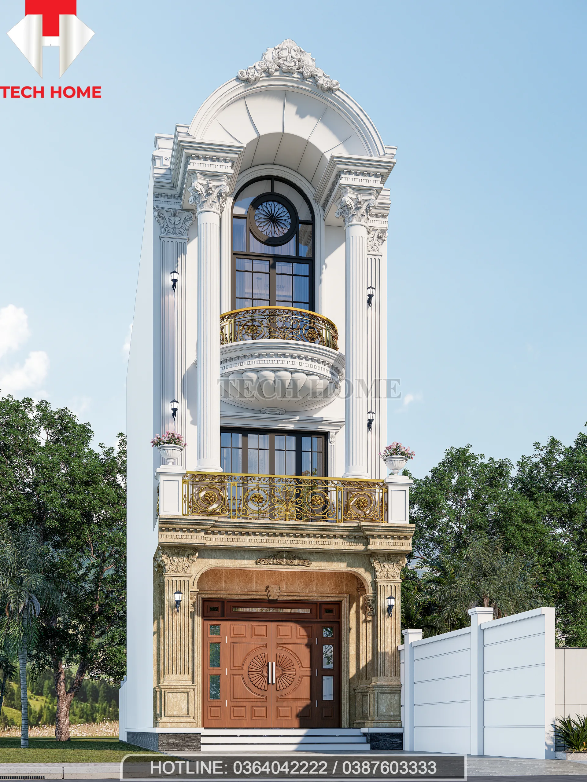 thiết kế nhà phố tân cổ điển