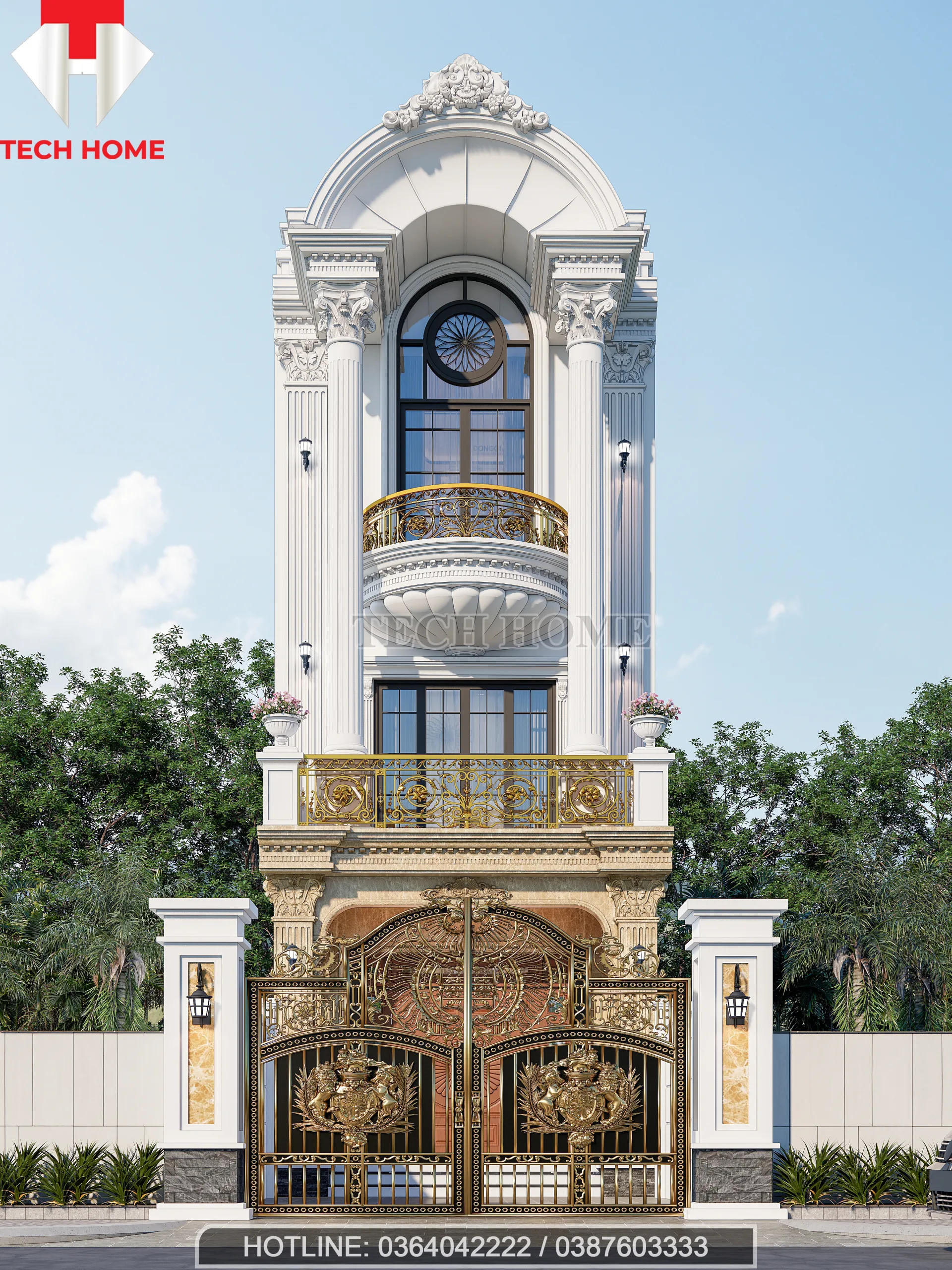 thiết kế nhà phố tân cổ điển