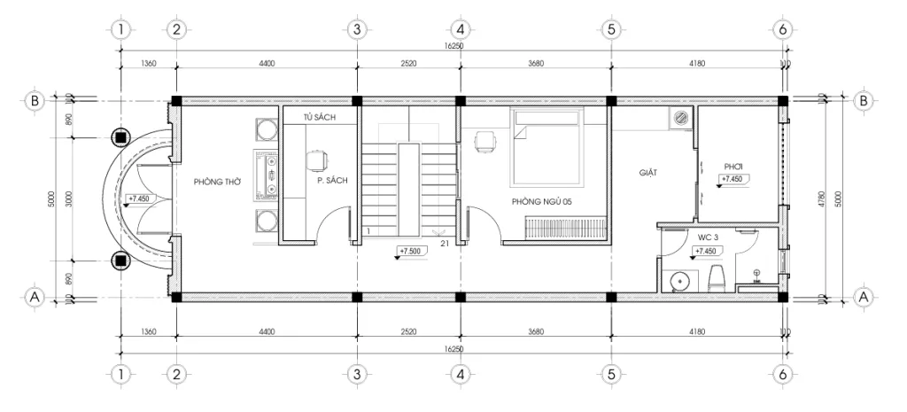 mặt bằng thiết kế nhà phố tân cổ điển