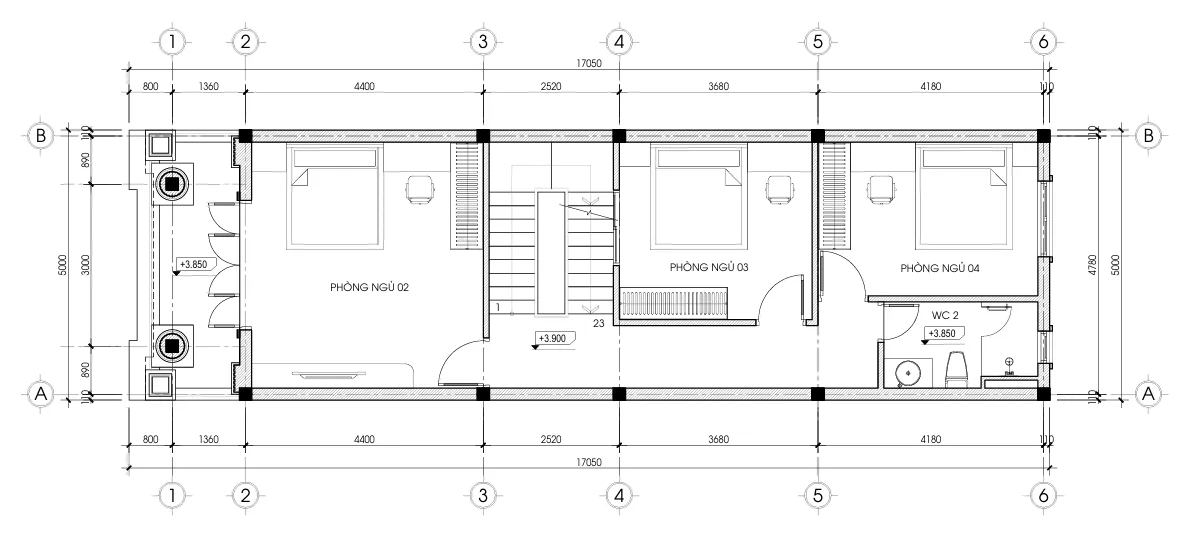 mặt bằng thiết kế nhà phố tân cổ điển