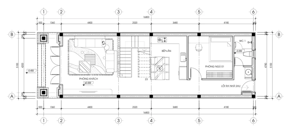 mặt bằng thiết kế nhà phố tân cổ điển