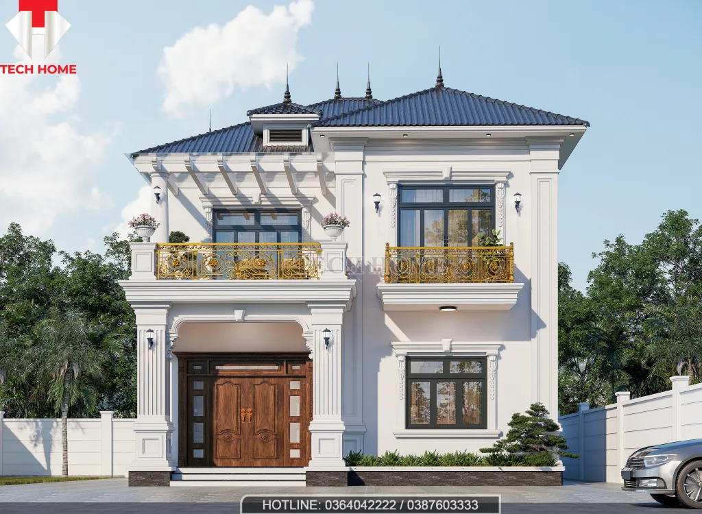 Biệt thự 2 tầng mái Nhật tân cổ điển