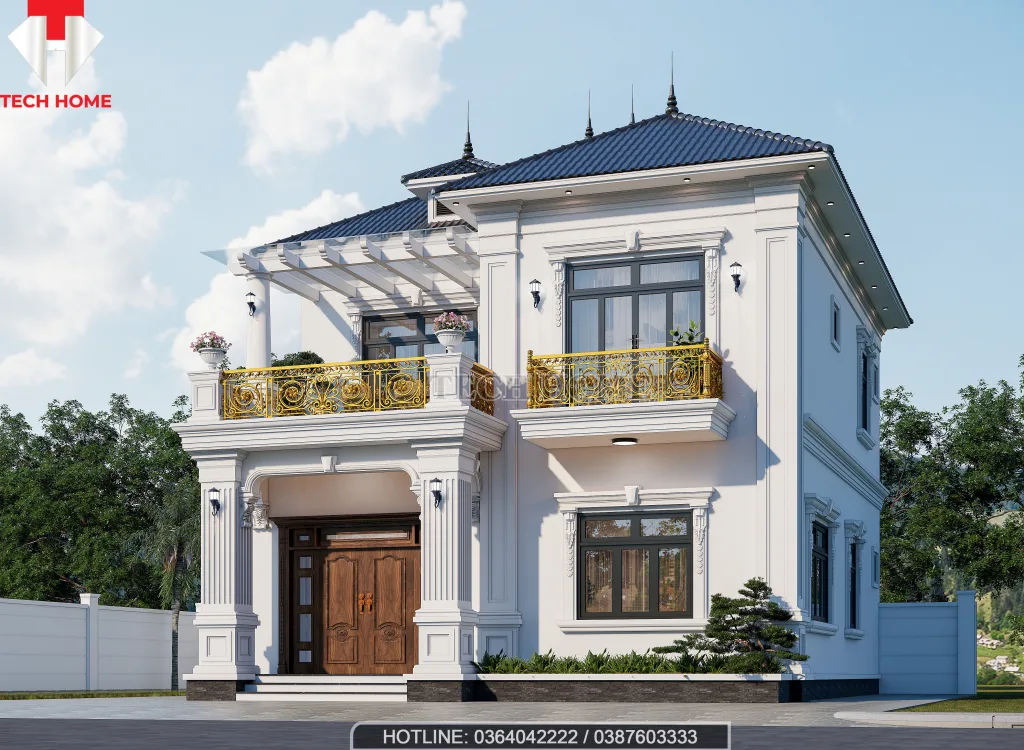 Biệt thự 2 tầng mái Nhật tân cổ điển