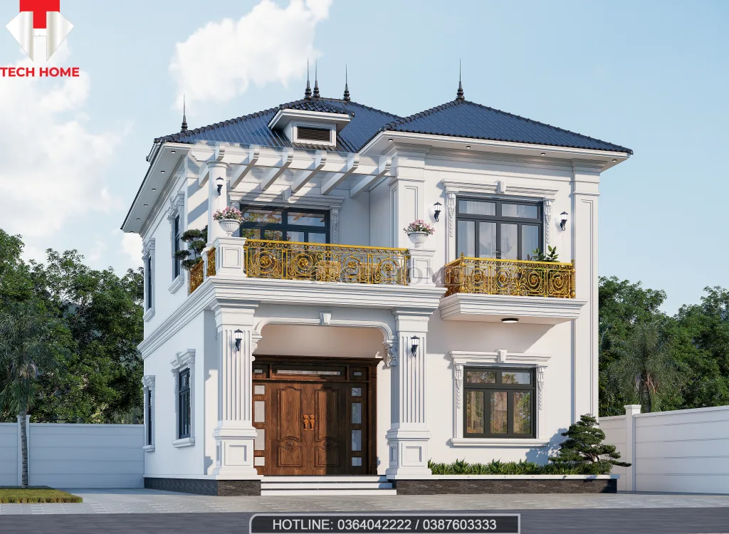 Biệt thự 2 tầng mái Nhật tân cổ điển