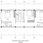 mặt bằng mẫu nhà 2 tầng 1 tum đẹp