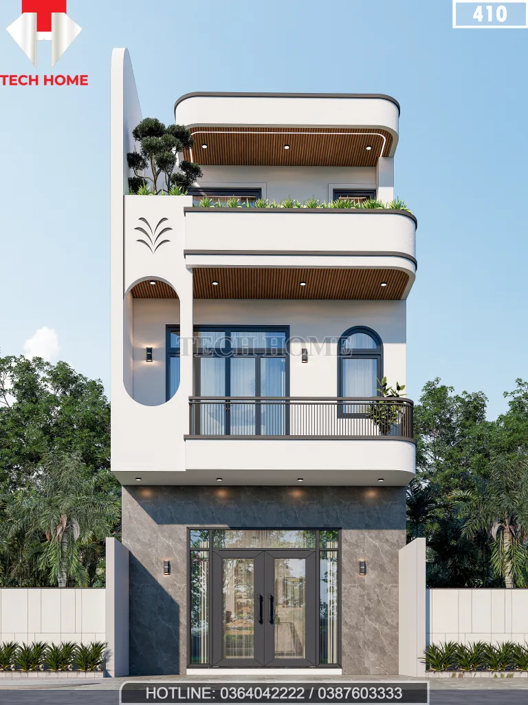 mẫu nhà 2 tầng 1 tum đẹp