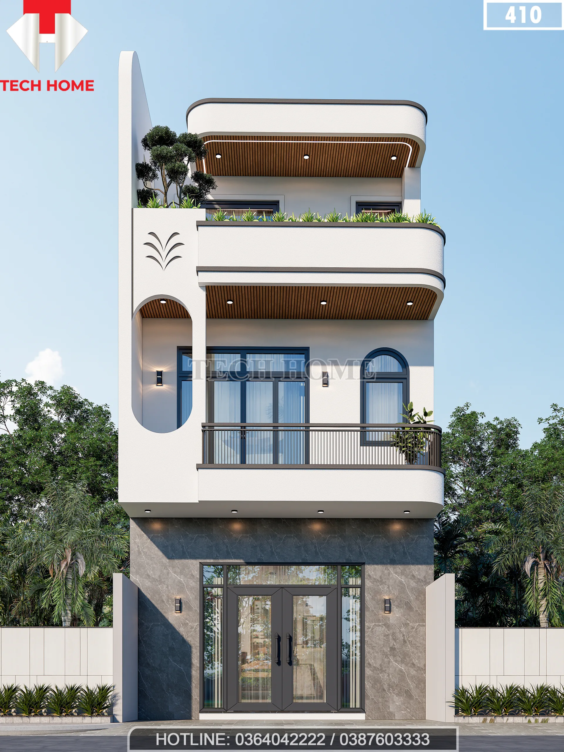 mẫu nhà 2 tầng 1 tum đẹp