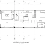 mặt bằng mẫu nhà 2 tầng 1 tum đẹp