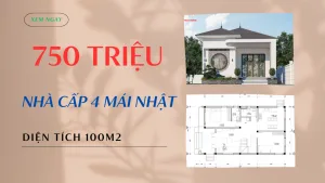 mẫu nhà cấp 4 mái Nhật