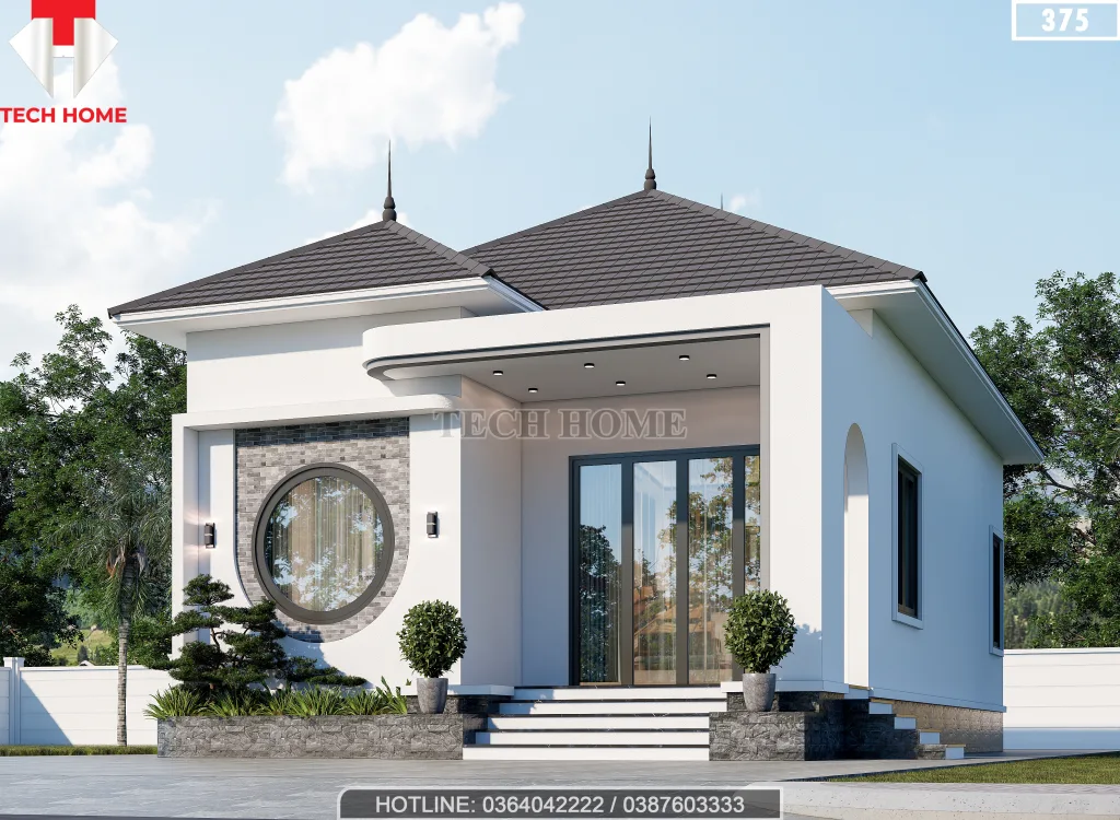 mẫu nhà cấp 4 mái Nhật