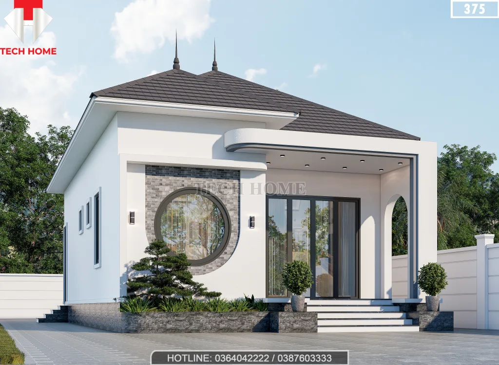 mẫu nhà cấp 4 mái Nhật