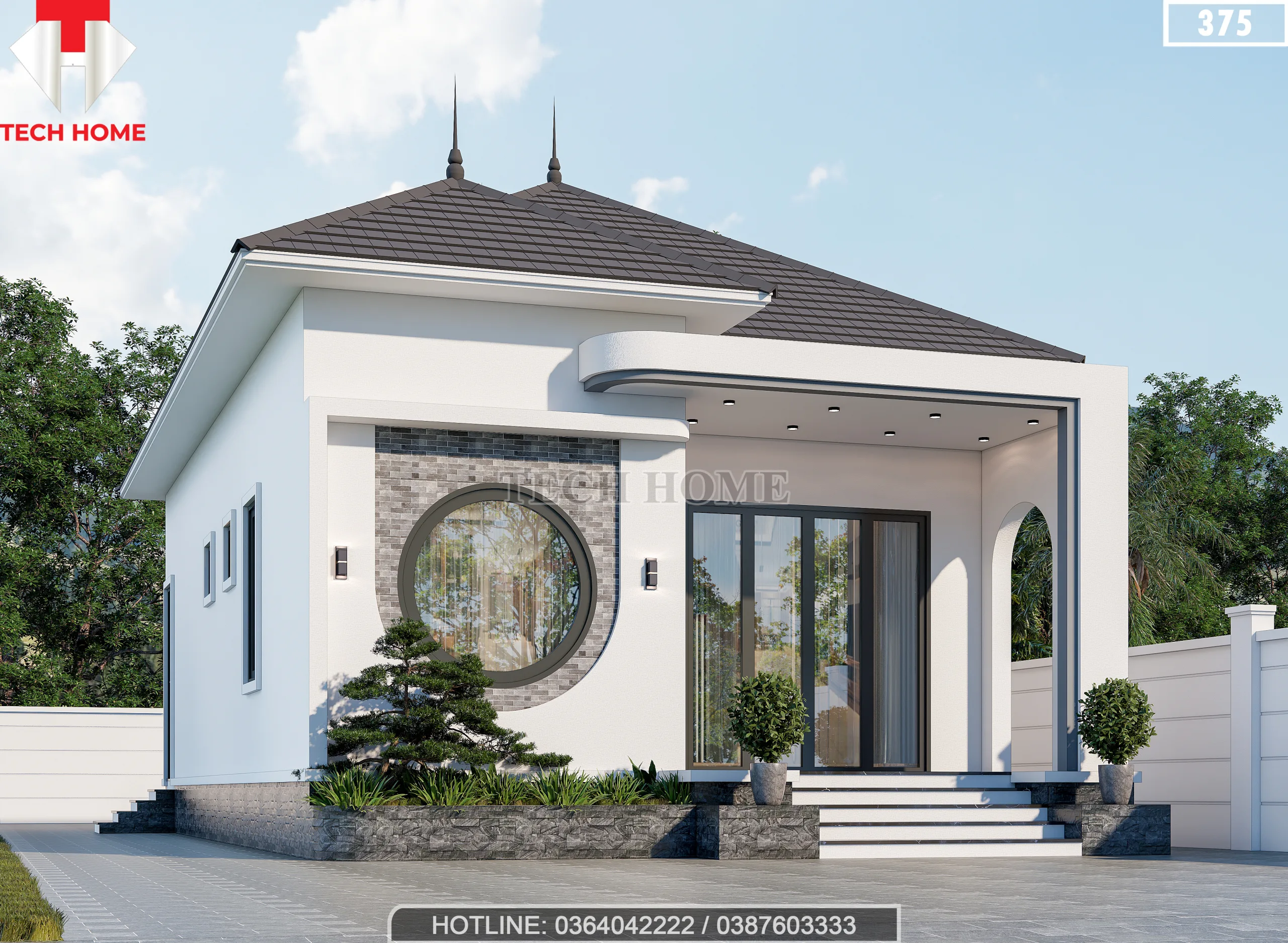 mẫu nhà cấp 4 mái Nhật