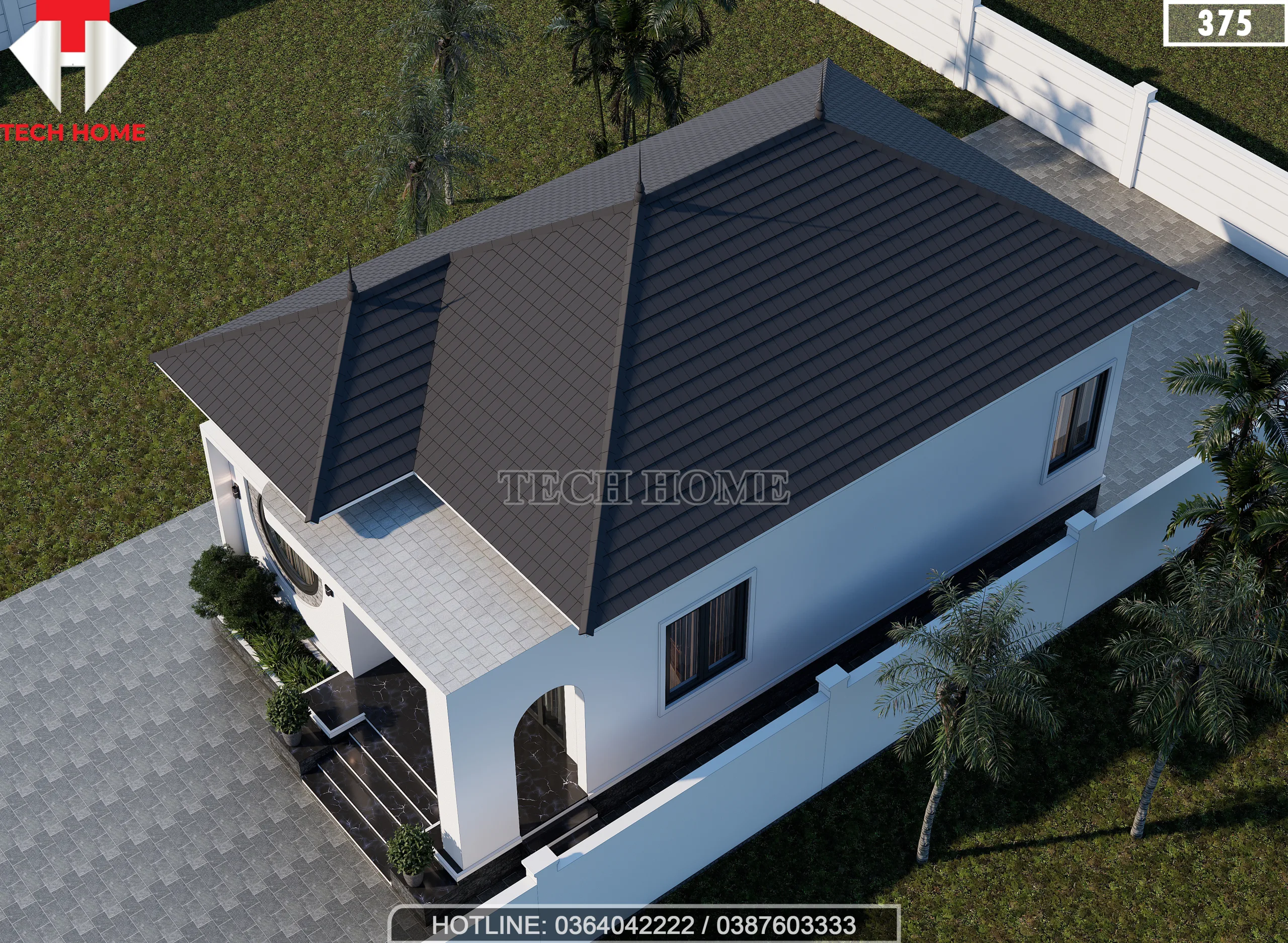 mẫu nhà cấp 4 mái Nhật