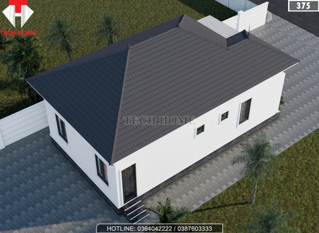 mẫu nhà cấp 4 mái Nhật