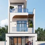 mẫu nhà phố 2 tầng 1 tum