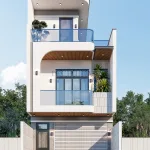 mẫu nhà phố 2 tầng 1 tum