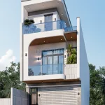 mẫu nhà phố 2 tầng 1 tum