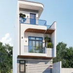 mẫu nhà phố 2 tầng 1 tum