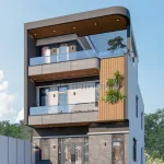 mẫu nhà phố 2 tầng 1 tum hiện đại