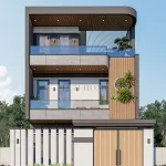 mẫu nhà phố 2 tầng 1 tum hiện đại