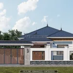 mẫu nhà vườn 1 tầng 4 phòng ngủ