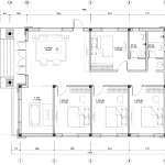 mặt bằng mẫu nhà vườn 1 tầng 4 phòng ngủ