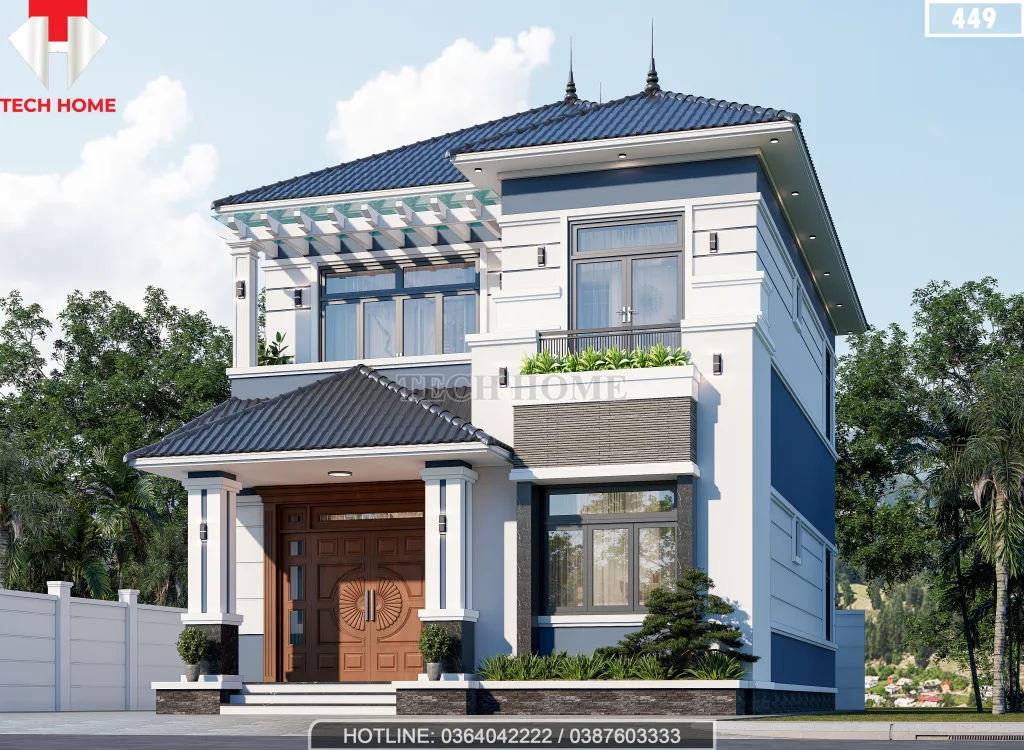 nhà 2 tầng mái Nhật