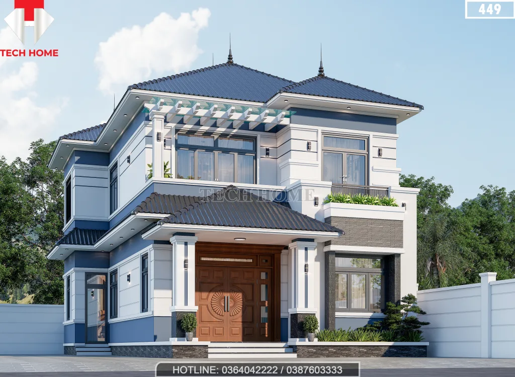 nhà 2 tầng mái Nhật