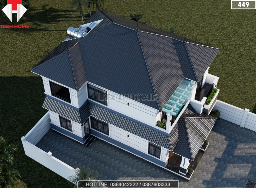 nhà 2 tầng mái Nhật