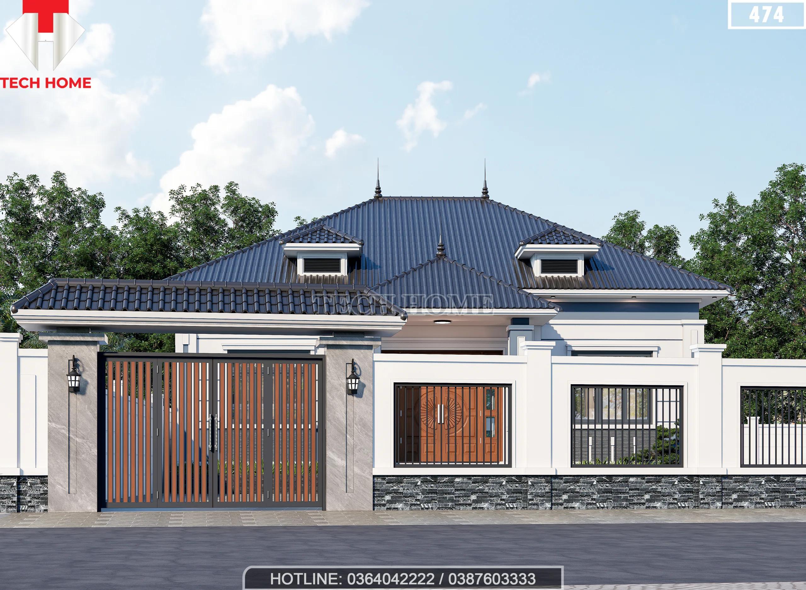 thiết kế nhà cấp 4 mái Nhật