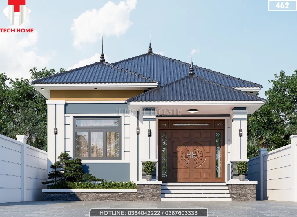 thiết kế nhà cấp 4 mái Nhật