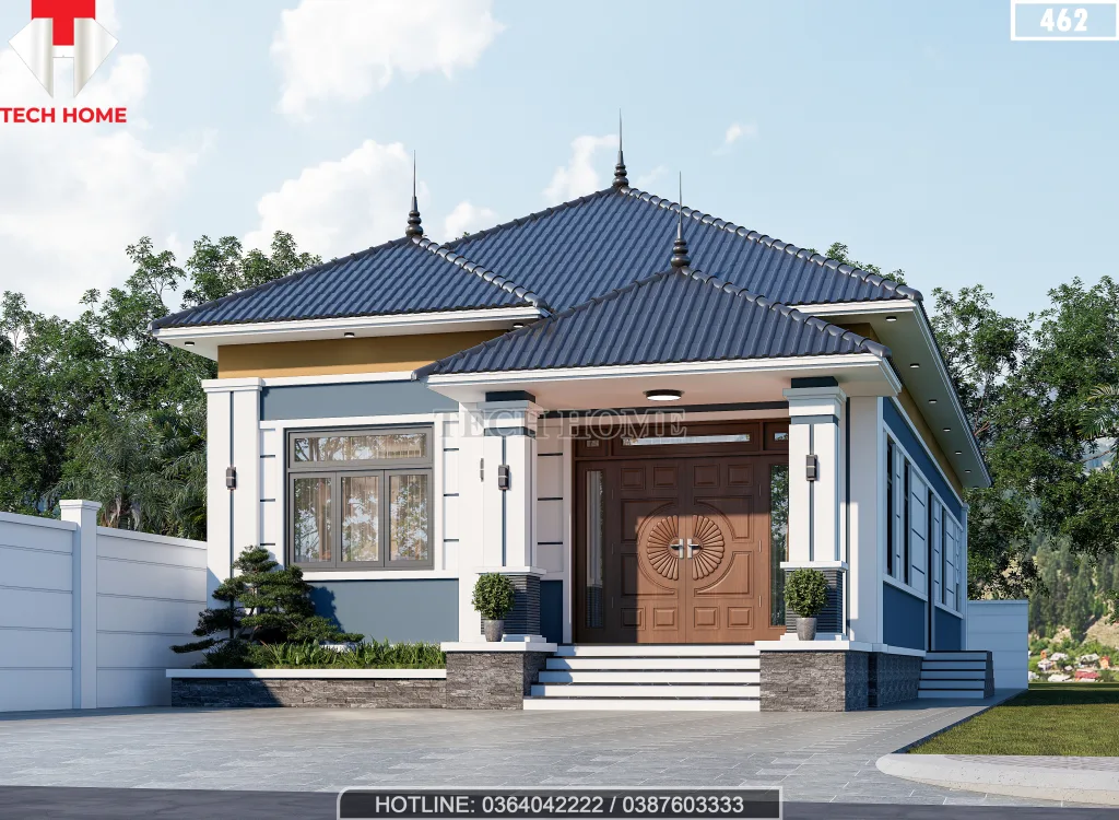 thiết kế nhà cấp 4 mái Nhật